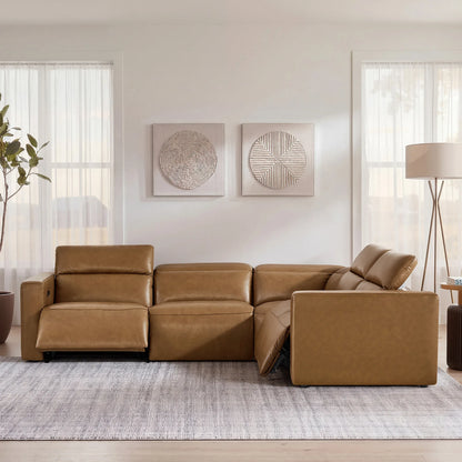 Oliver 4-Seat Wall-hugger Reclining Sectional Sofa with Power Headrest