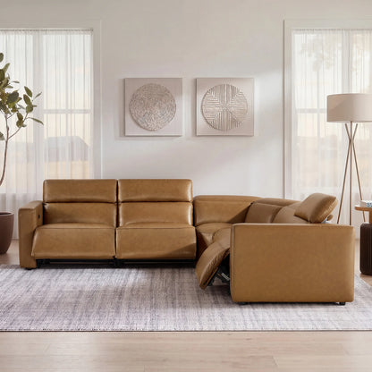 Oliver 4-Seat Wall-hugger Reclining Sectional Sofa with Power Headrest