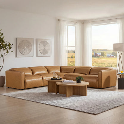 Oliver 5-Seat Wall-hugger Reclining Sectional Sofa with Power Headrest