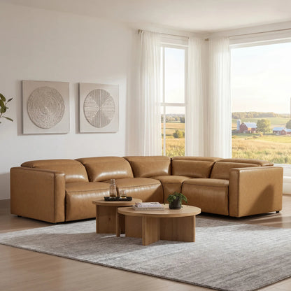 Oliver 5-Seat Wall-hugger Reclining Sectional Sofa with Power Headrest