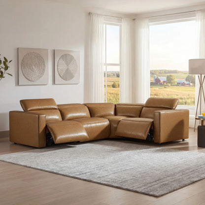 Oliver 4-Seat Wall-hugger Reclining Sectional Sofa with Power Headrest