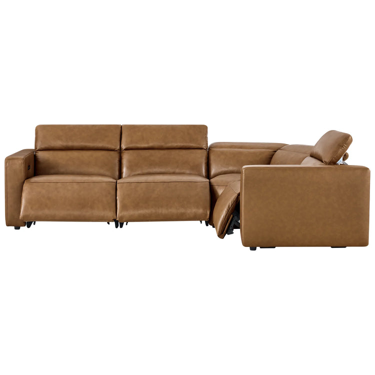 Oliver 4-Seat Wall-hugger Reclining Sectional Sofa with Power Headrest