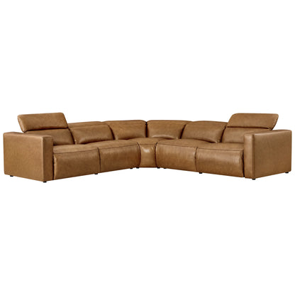 Oliver 5-Seat Wall-hugger Reclining Sectional Sofa with Power Headrest