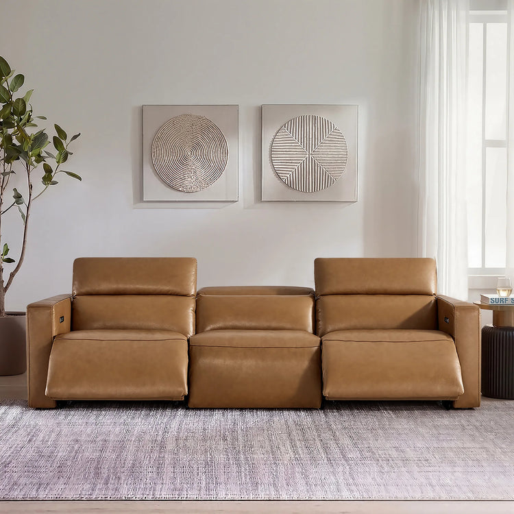 Oliver 3-Seat Wall-hugger Reclining Sectional Sofa with Power Headrest