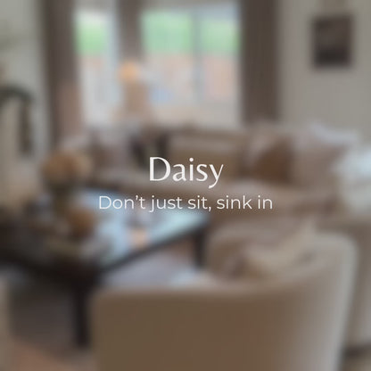 Daisy 3-Seat Modular Curved Chenille Sectional Sofa with Chaise and Down-Filled