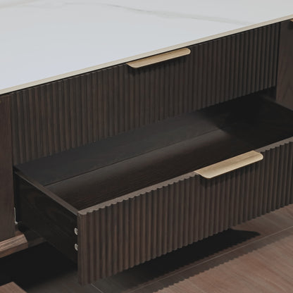 79" Irais Solid Wood TV Stand with Sintered Stone