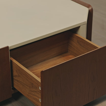 Glenn Square Storage Coffee Table with Dual Drawers