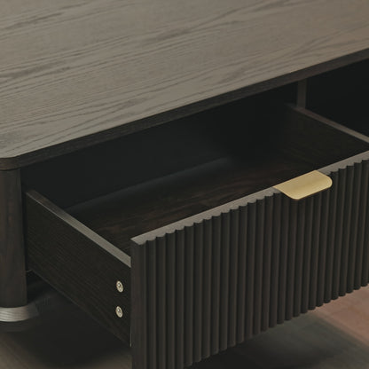 Irais Modern Solid Wood Coffee Table with Dual-Zoned Storage