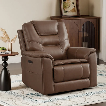 Ramos Genuine Leather Zero Gravity Power Recliner with Power Headrest