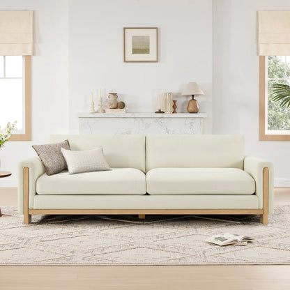Keaton Performance Fabric 3-Seater Sofa with Ash Wood Base (99'')