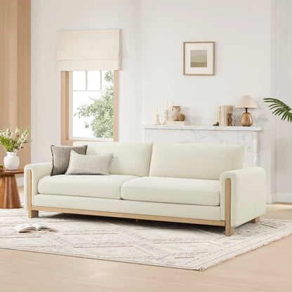 Keaton Performance Fabric 3-Seater Sofa with Ash Wood Base (99'')