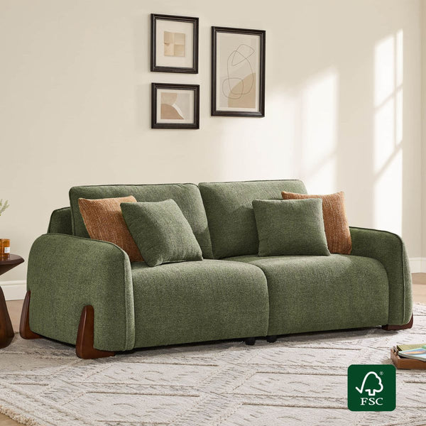 Teleri 2-seat Modular Curved Sofa with Wood Leg