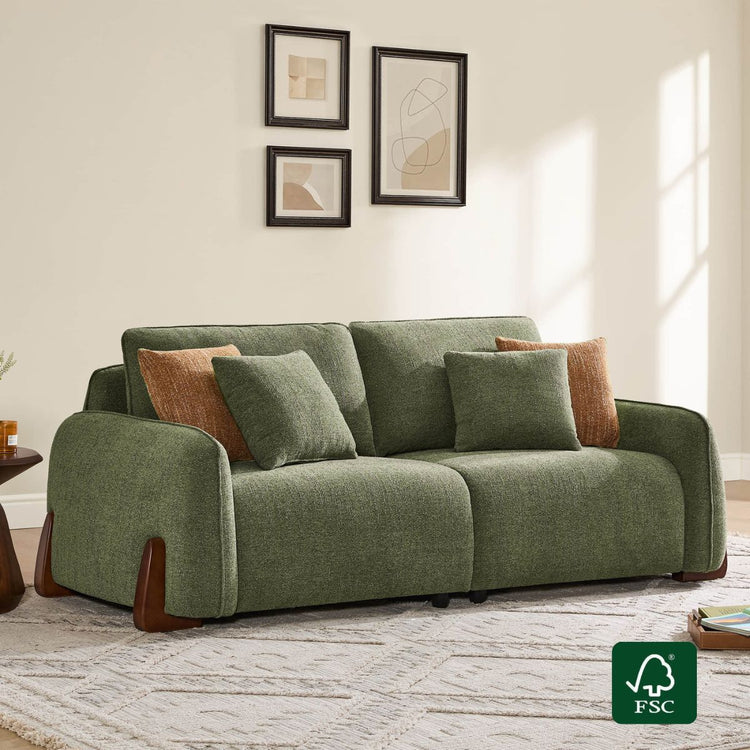 Teleri 2-seat Modular Curved Sofa with Wood Leg