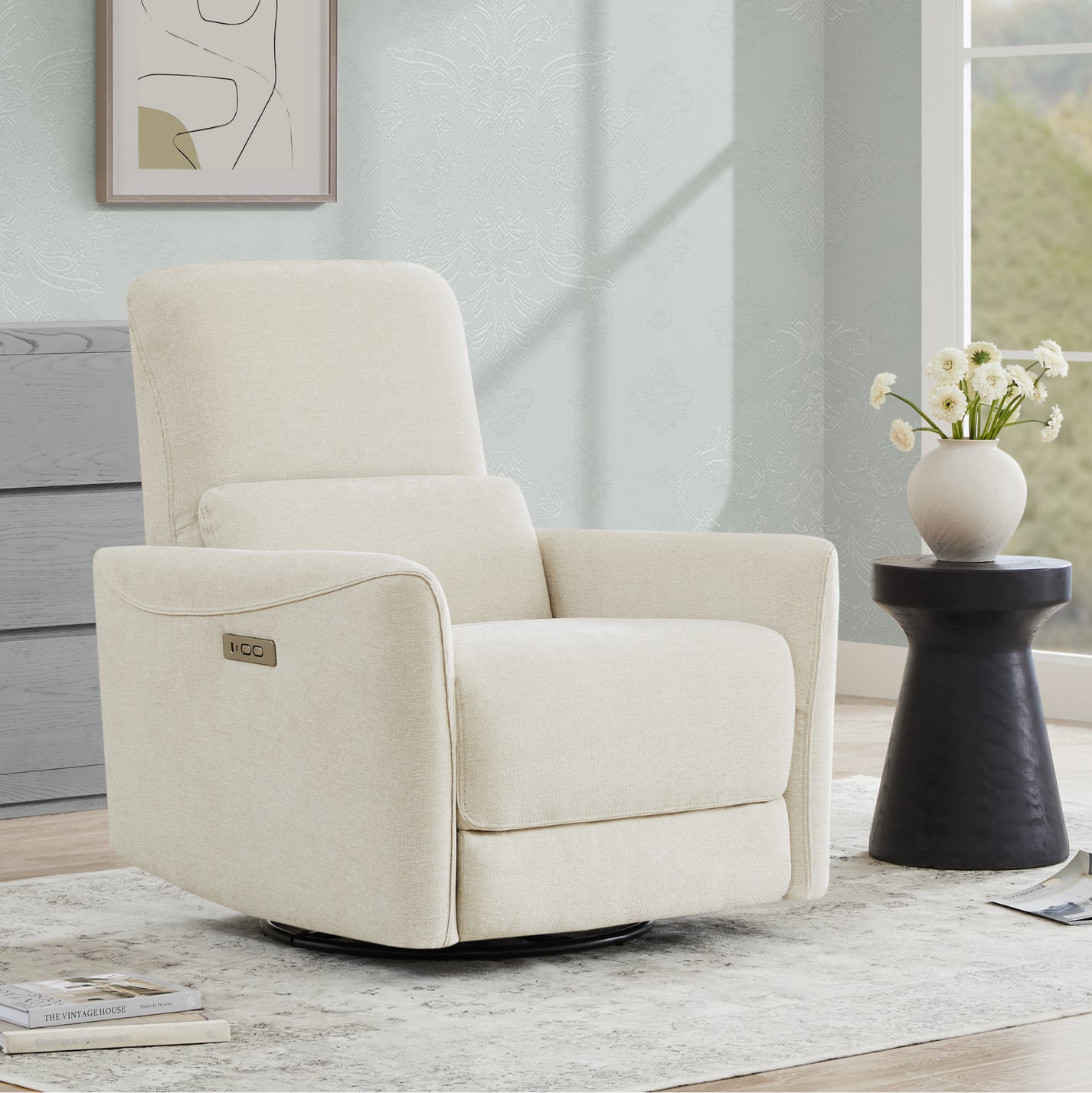 Tracee Power Swivel Nursery Recliner | Type-C Charging – CHITA LIVING