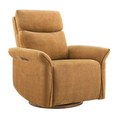 Vinca Modern Power Swivel Glider Recliner with Power Lumbar & Headrest
