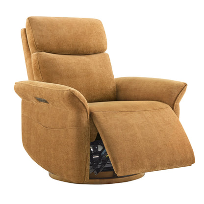 Vinca Modern Power Swivel Glider Recliner with Power Lumbar & Headrest