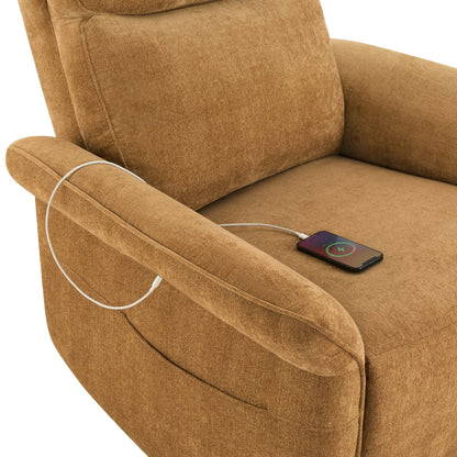 Vinca Modern Power Swivel Glider Recliner with Power Lumbar & Headrest