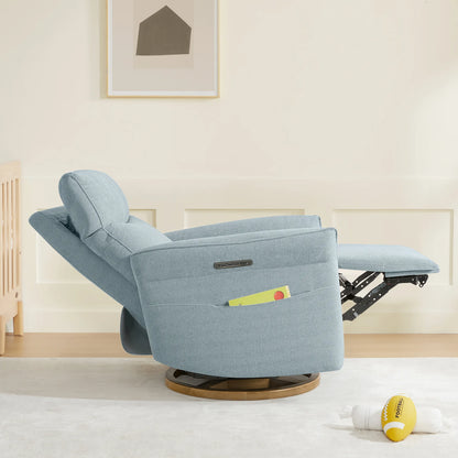 Vinca Power Swivel Nursery Glider Recliner with Power Lumbar & Headrest