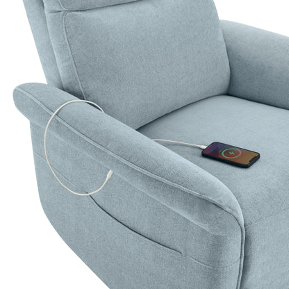 Vinca Modern Power Swivel Glider Recliner with Power Lumbar & Headrest