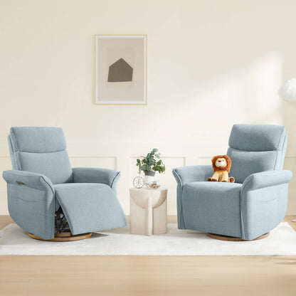 Vinca Power Swivel Nursery Glider Recliner with Power Lumbar & Headrest