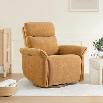 Vinca Power Swivel Nursery Glider Recliner with Power Lumbar & Headrest