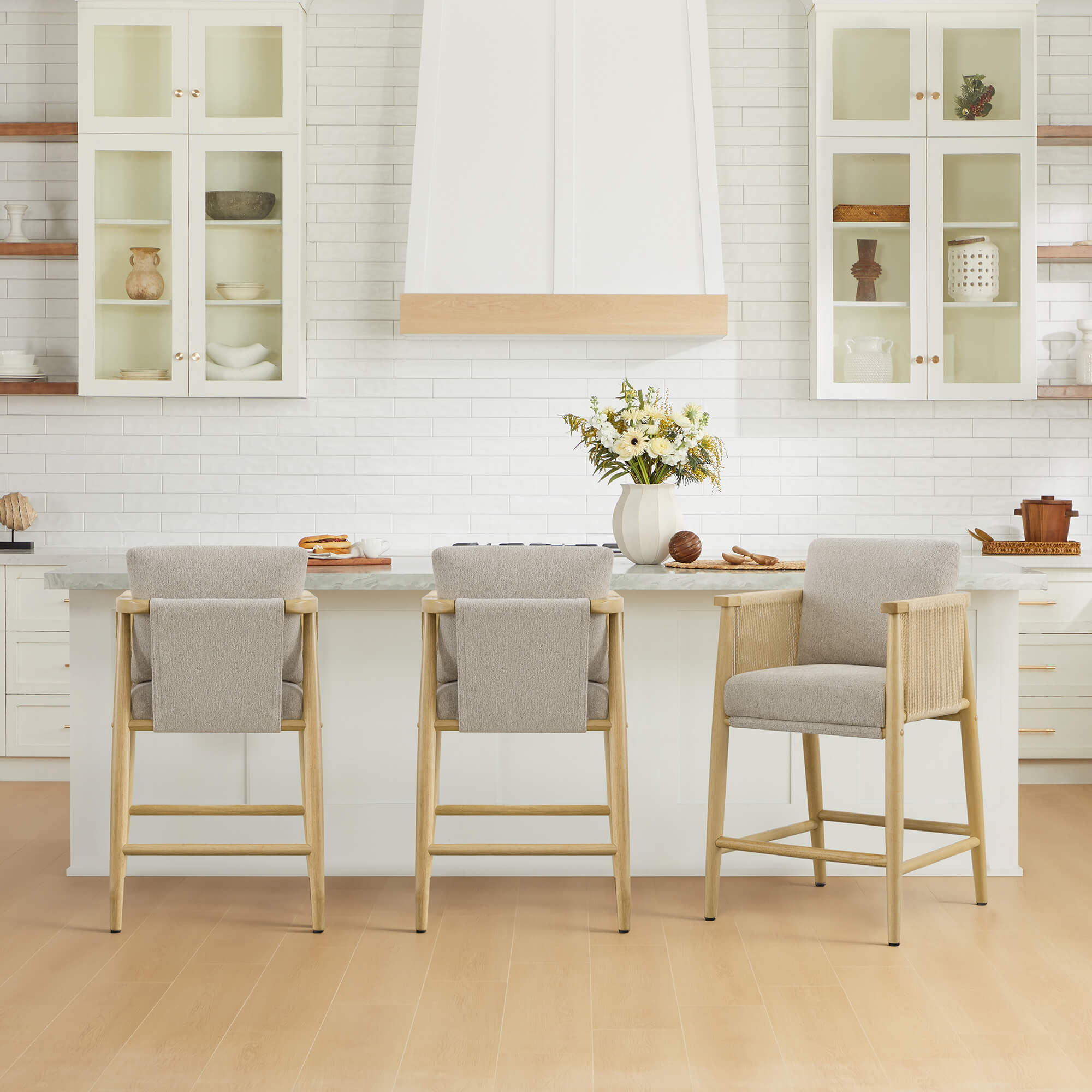 Willie Modern Rope Counter Stools (Set of 2）