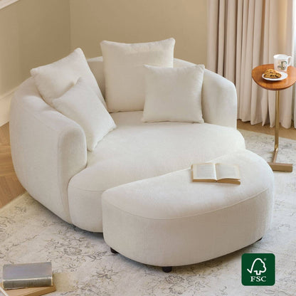 Zenith Round Soft-Touch Swivel 1.5 Seater Armchair