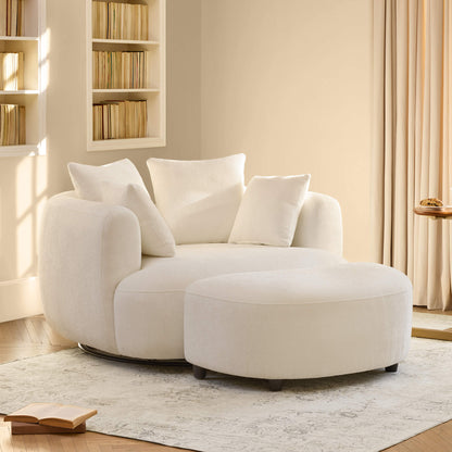 Zenith Round Soft-Touch Swivel 1.5 Seater Armchair