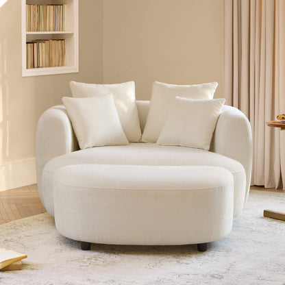 Zenith Round Soft-Touch Swivel 1.5 Seater Armchair