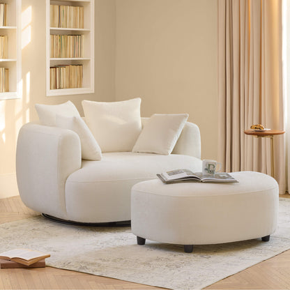 Zenith Round Soft-Touch Swivel 1.5 Seater Armchair