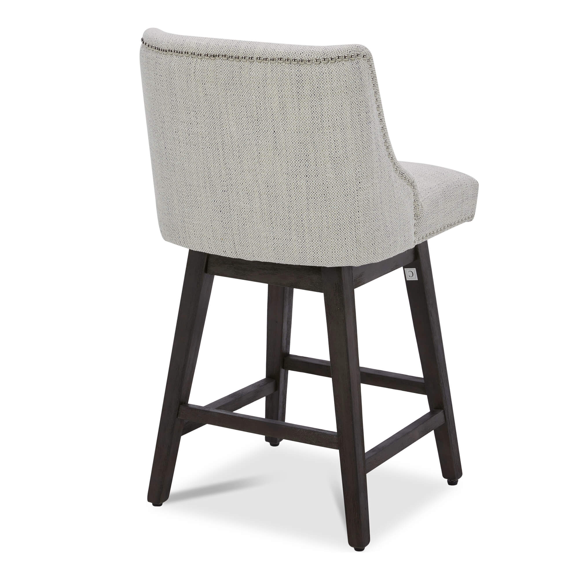 CHITA LIVING-Asher Swivel Counter Stool with Nailhead Trim( Set of 2)-Counter Stools-Fabric-Ivory-