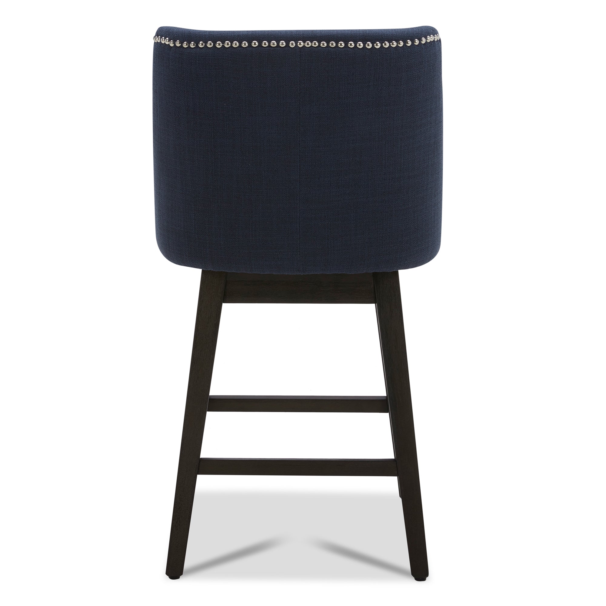 CHITA LIVING-Asher Swivel Counter Stool with Nailhead Trim( Set of 2)-Counter Stools-Performance Fabric-Insignia blue-