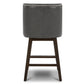 CHITA LIVING-Asher Swivel Counter Stool with Nailhead Trim( Set of 2)-Counter Stools-Faux Leather-Retro Gray-
