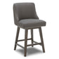 Asher Swivel Counter Stool with Nailhead Trim( Set of 2)
