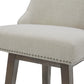 CHITA LIVING-Asher Swivel Counter Stool with Nailhead Trim( Set of 2)-Counter Stools-Fabric-Linen-
