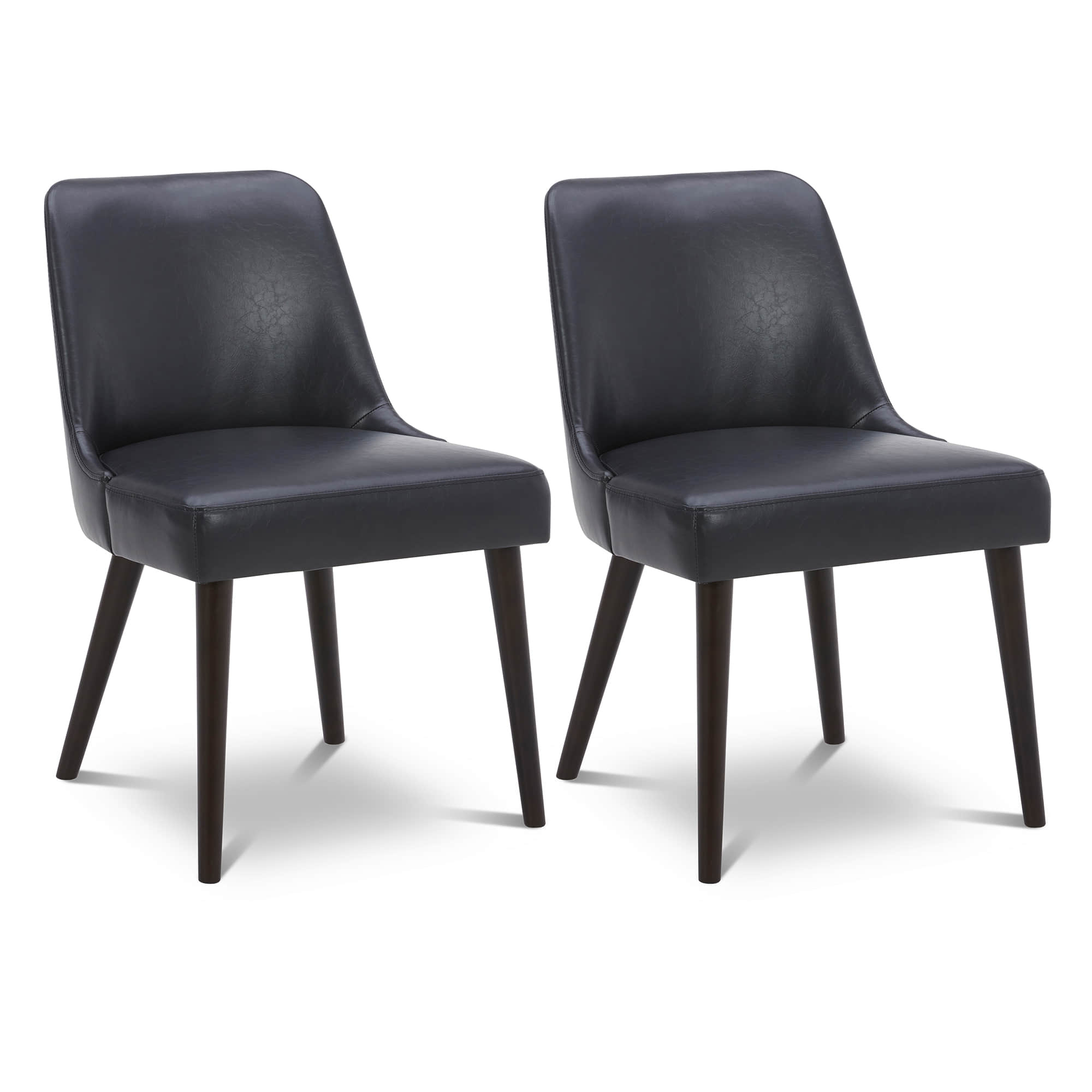 CHITA LIVING-Rhett Dining Chair (Set of 2)-Dining Chairs-Faux Leather-Black-