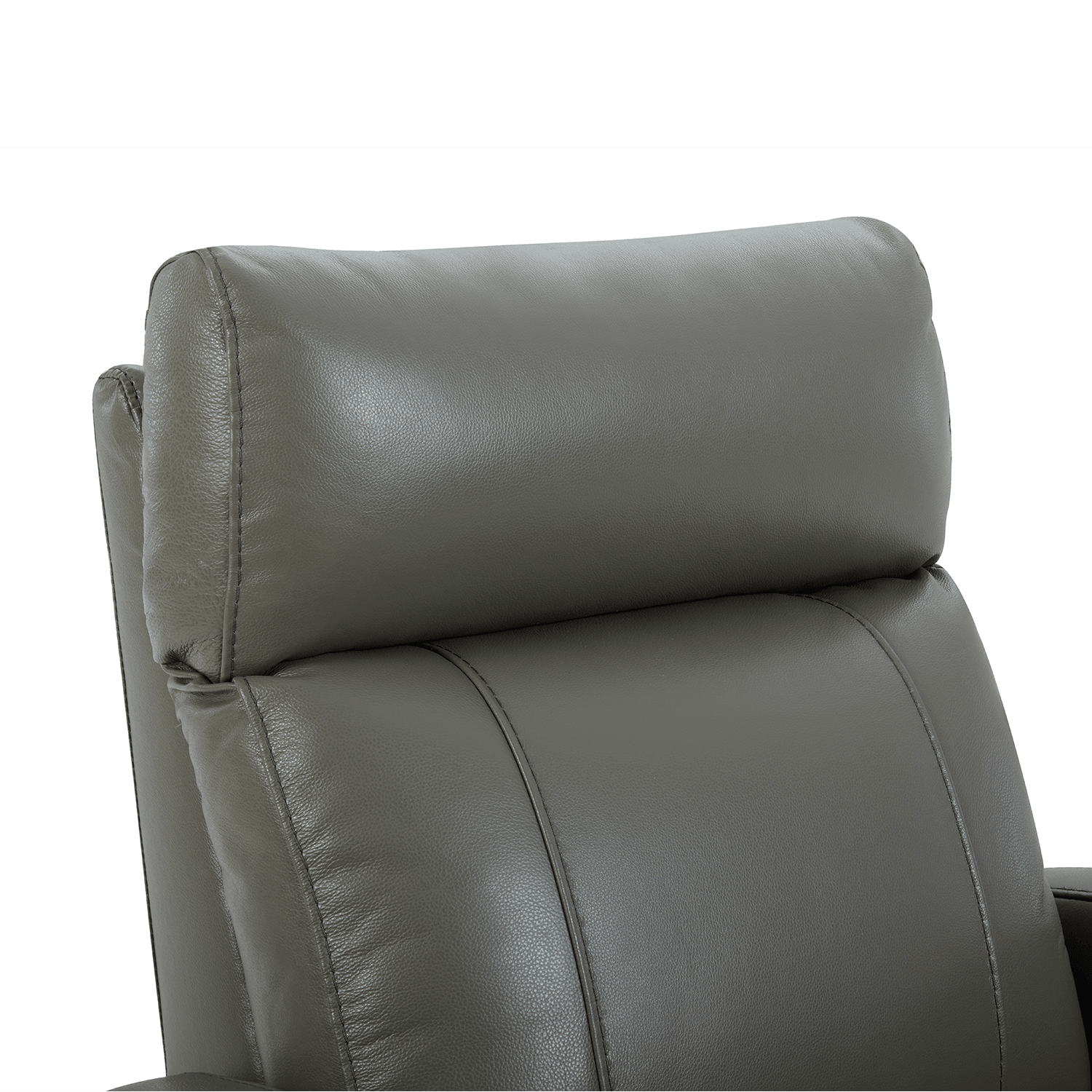 CHITA LIVING-Joy Power Swivel Recliner with Manual Headrest-Recliners-Genuine Leather-Gray-
