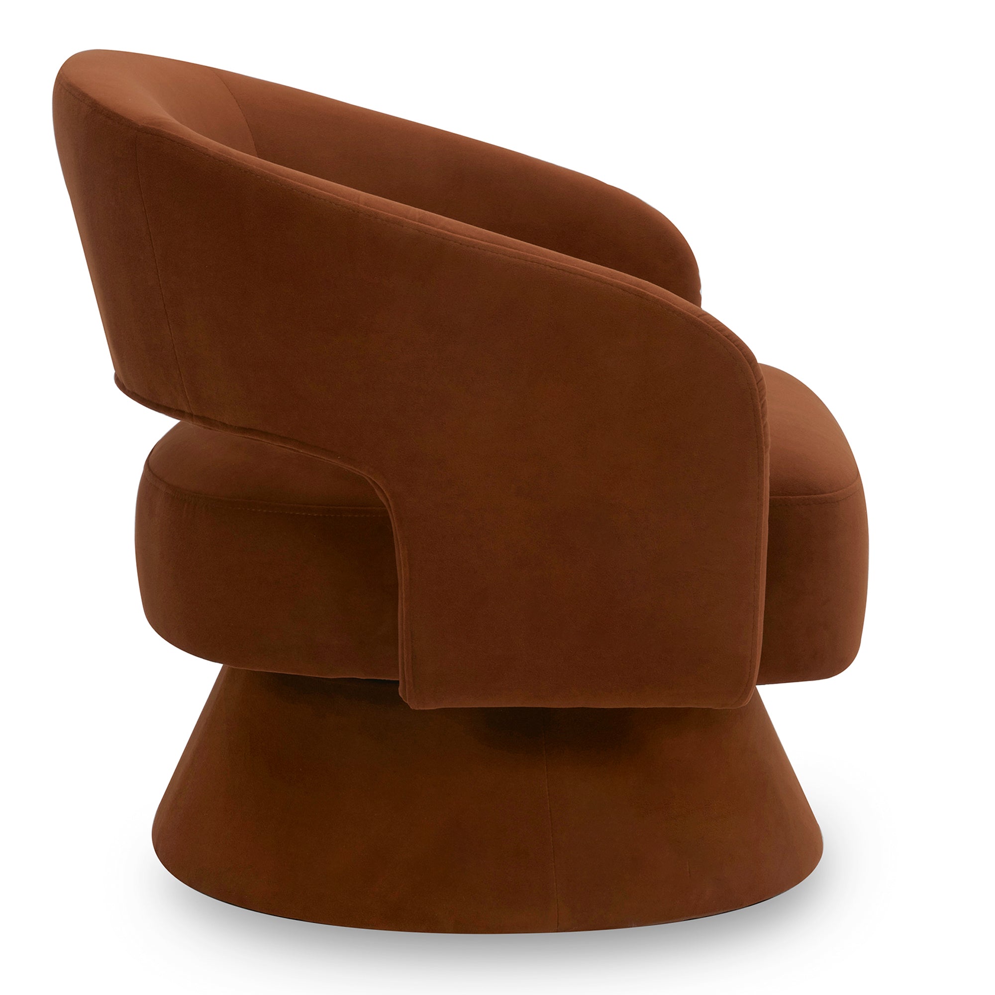 CHITA LIVING-Ambre Swivel Accent Chair-Accent Chair-Velvet-Burnt Orange-