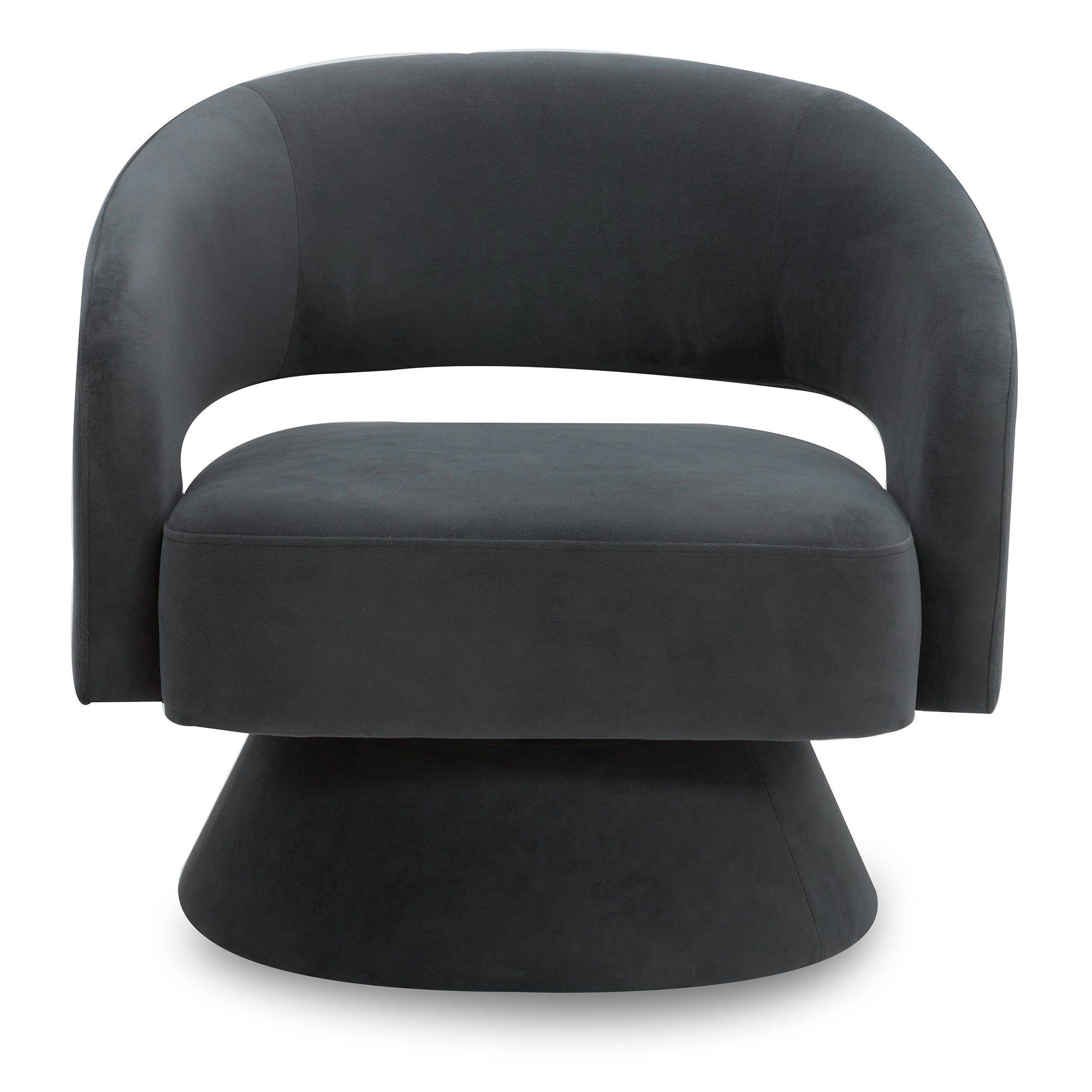 CHITA LIVING-Ambre Swivel Accent Chair-Accent Chair-Velvet-Dark Gray-