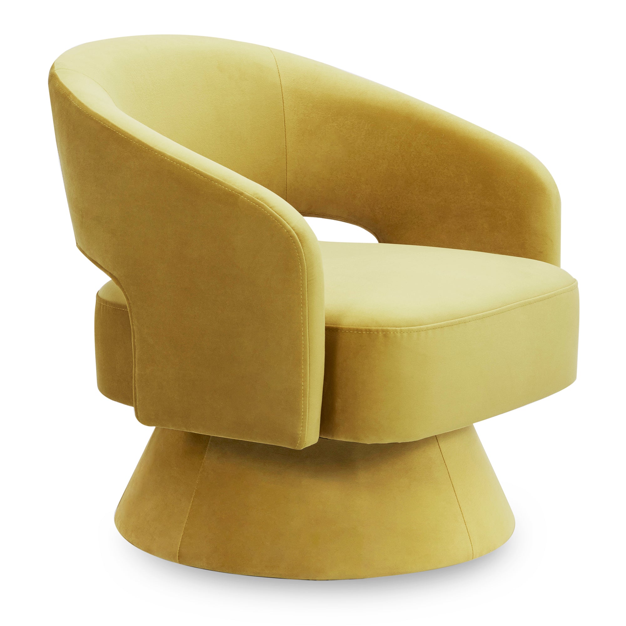 CHITA LIVING-Ambre Swivel Accent Chair-Accent Chair-Velvet-Yellow-