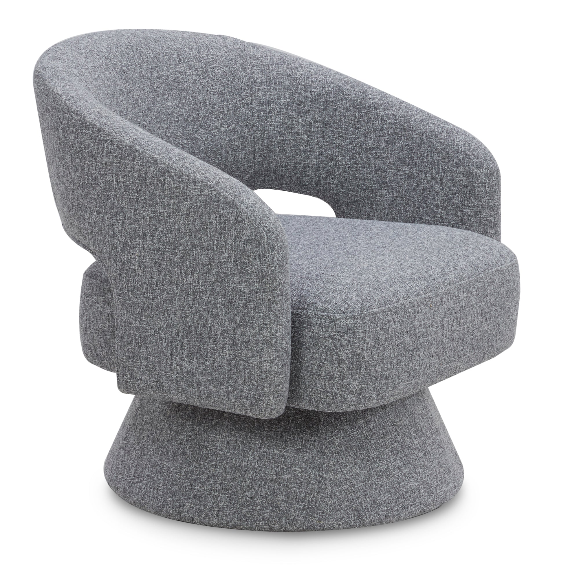 CHITA LIVING-Ambre Swivel Accent Chair-Accent Chair-Fabric-Grey (Multi-Colored)-