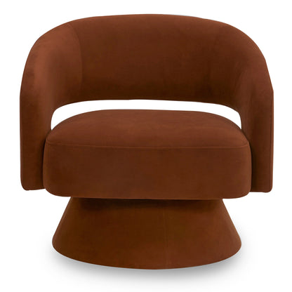 CHITA LIVING-Ambre Swivel Accent Chair-Accent Chair-Velvet-Burnt Orange-