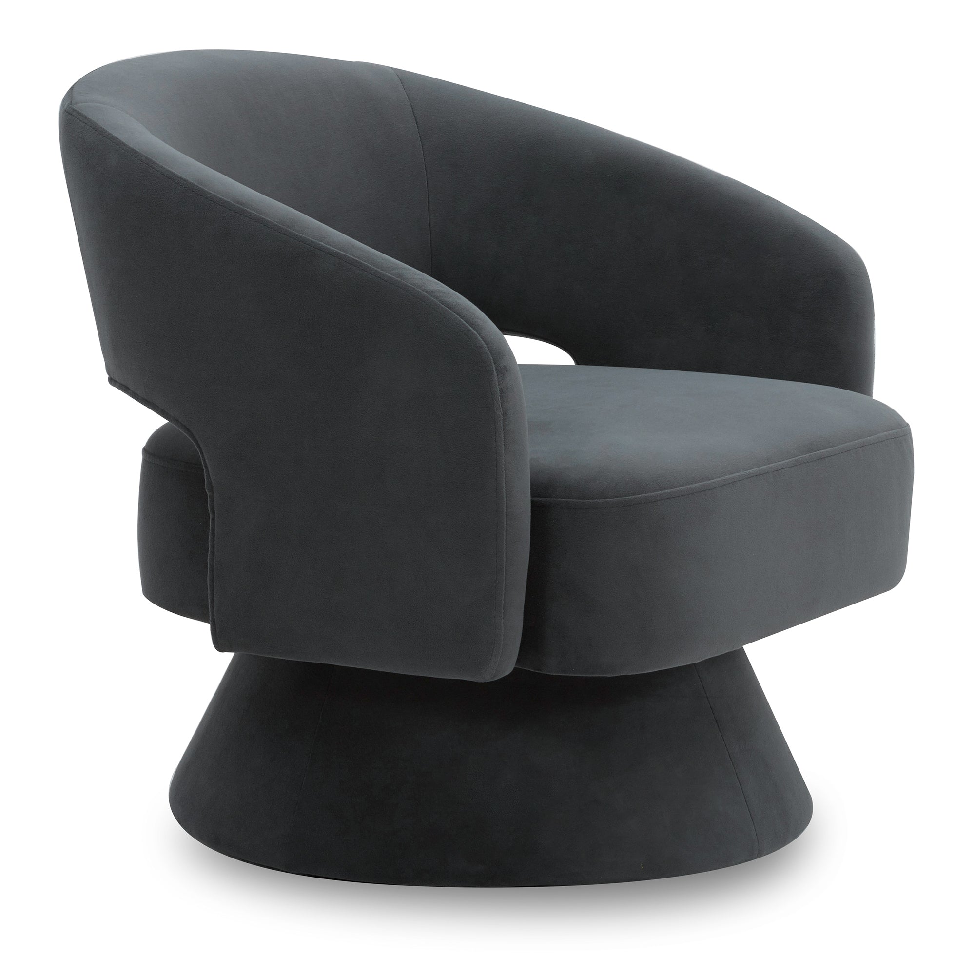 CHITA LIVING-Ambre Swivel Accent Chair-Accent Chair-Velvet-Dark Gray-