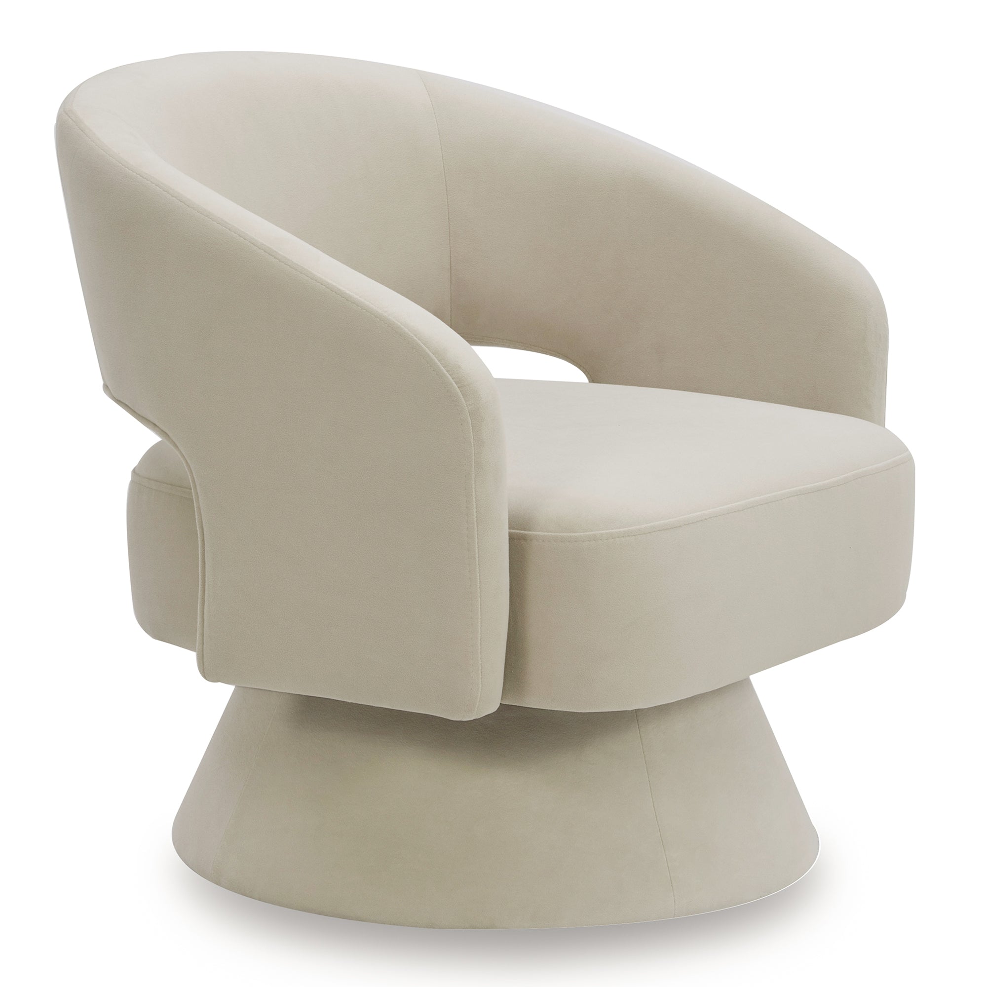 CHITA LIVING-Ambre Swivel Accent Chair-Accent Chair-Velvet-Creamy Gray-