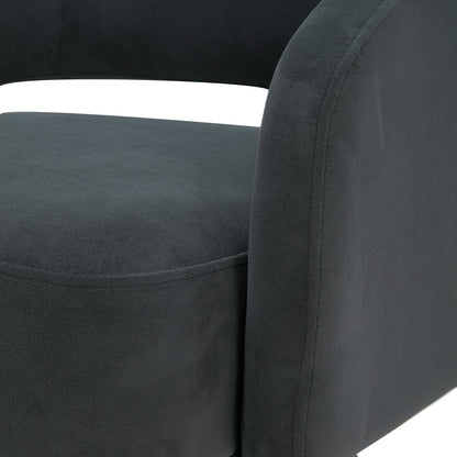 CHITA LIVING-Ambre Swivel Accent Chair-Accent Chair-Velvet-Dark Gray-