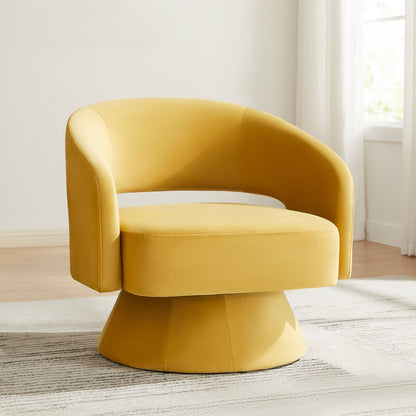 CHITA LIVING-Ambre Swivel Accent Chair-Accent Chair-Velvet-Yellow-