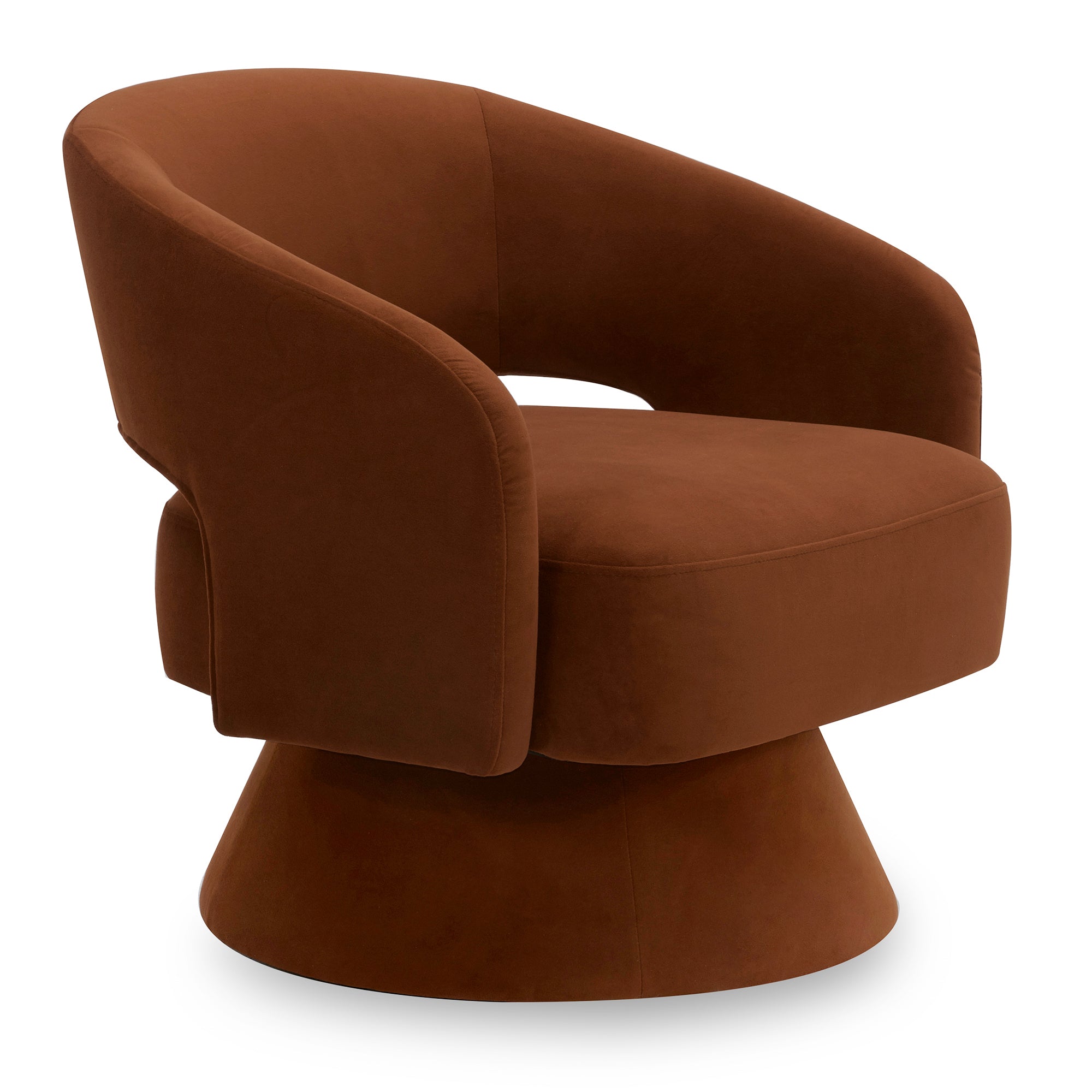CHITA LIVING-Ambre Swivel Accent Chair-Accent Chair-Velvet-Burnt Orange-