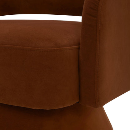 CHITA LIVING-Ambre Swivel Accent Chair-Accent Chair-Velvet-Burnt Orange-