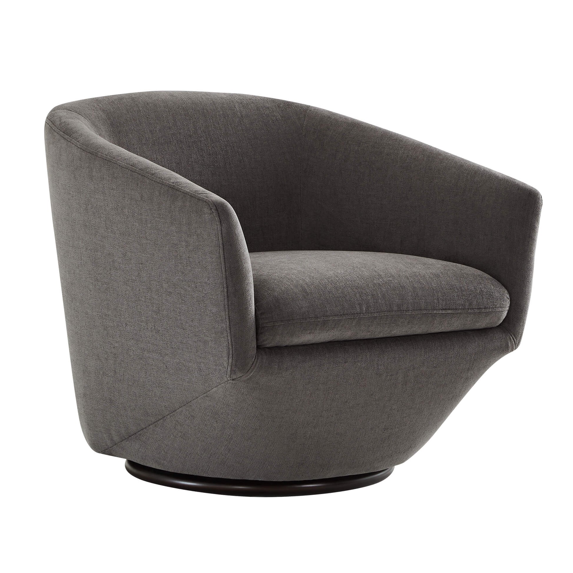 CHITA LIVING-Aria Swivel Arm Accent Chair-Accent Chair-Velvet-Gray (rPET)-