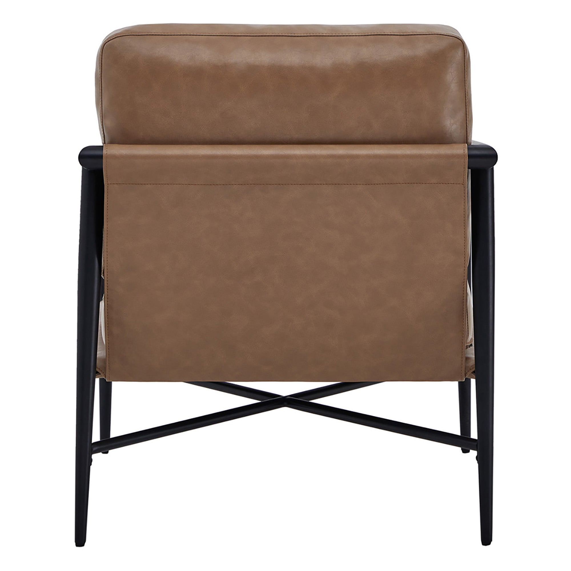 CHITA LIVING-Charlotte Modern Accent Chair-Accent Chair-Faux Leather-Saddle Brown-